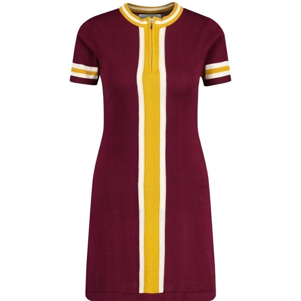 Madcap Aster 60s Mod Zip Neck Knit Dress